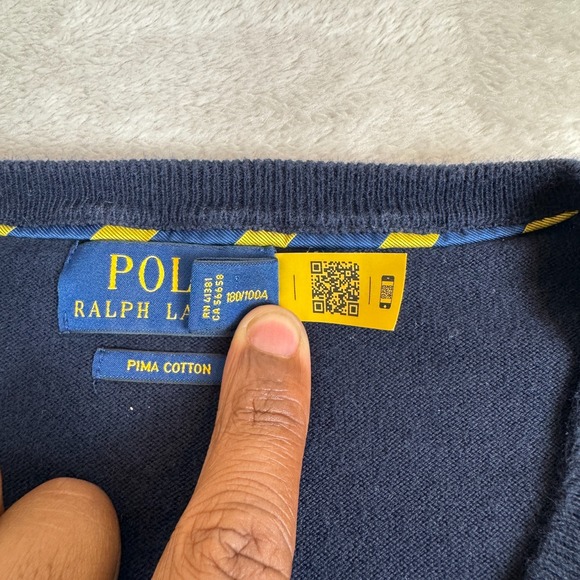 Polo Ralph Lauren Sweater Mens L Blue Preowned Pima Cotton Pullover Golf‎ Preppy - Picture 3 of 7